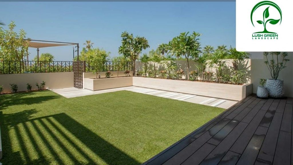 Lawn & raised planting